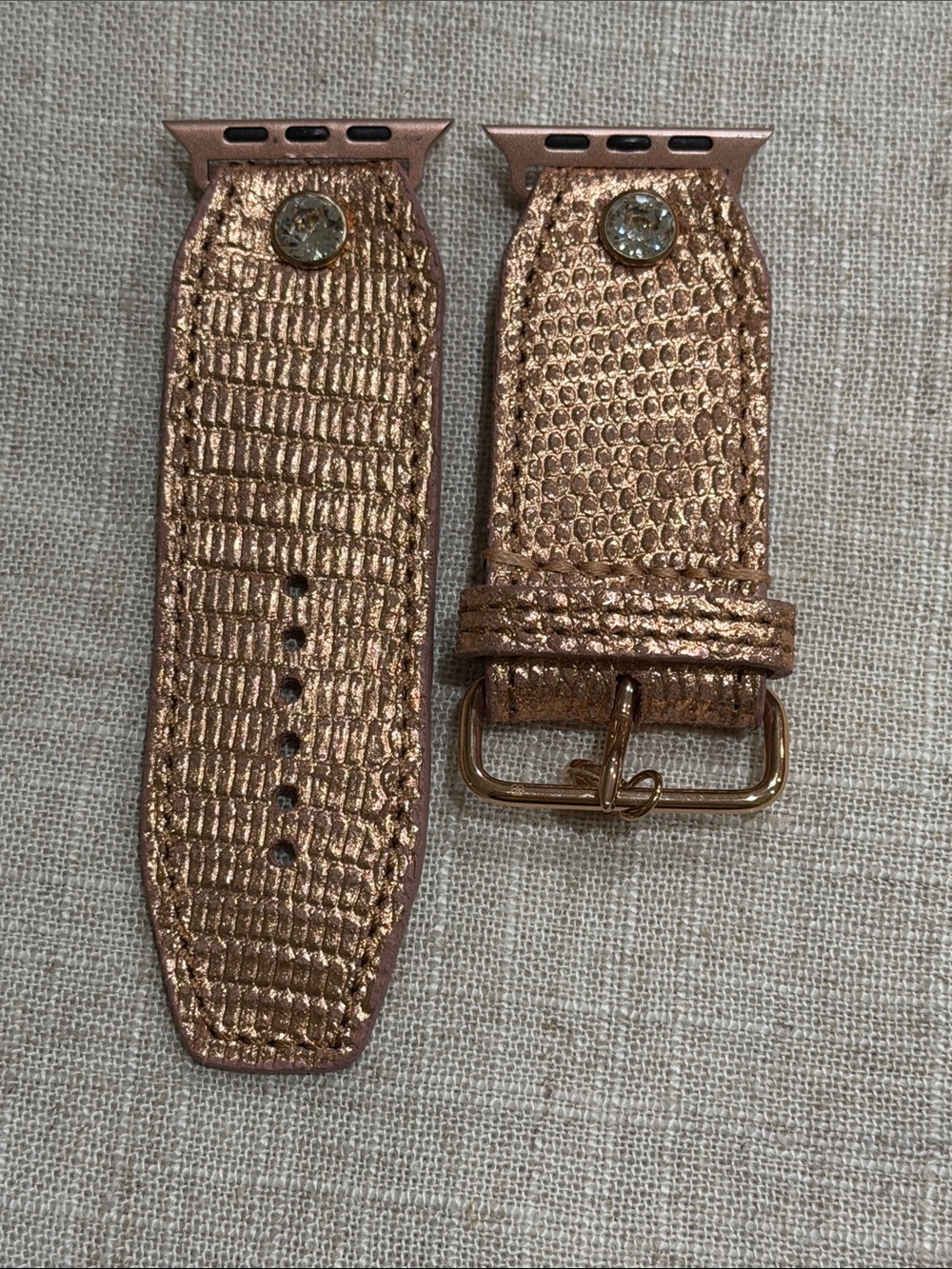 Spark’l Rose Gold snakeskin leather band for Apple Watch